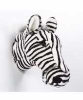 Pluche decoratie koppen zebra dierenkop