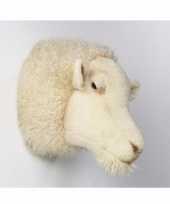 Pluche jacht trofee wit schaap dierenkop